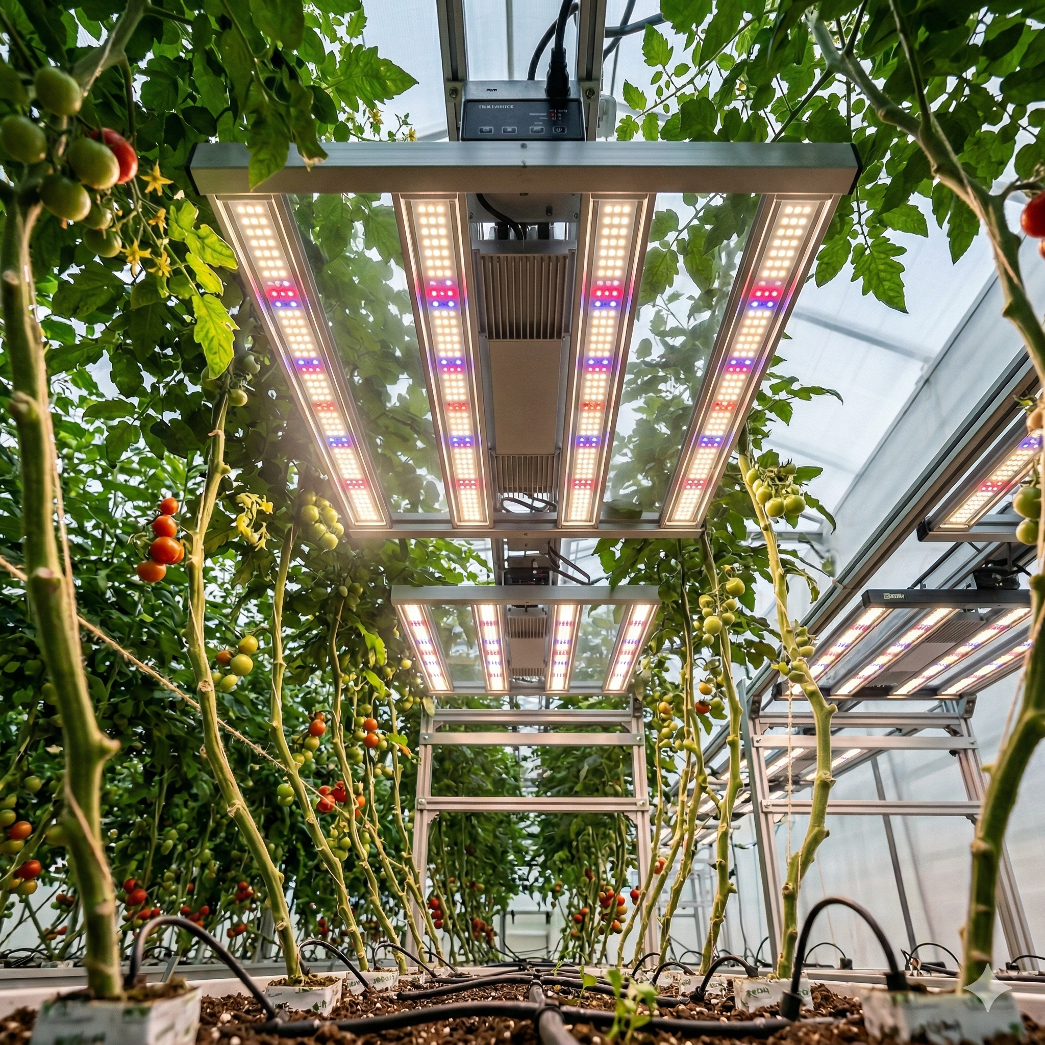 Pflanze indoor unter LED Growlampe