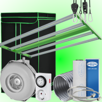 (Bild für) LED GROWBOX SET GP120 - 120x120x200cm - sunLIGHT 400W 