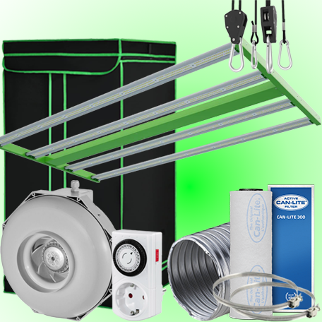 (Bild für) LED GROWBOX SET GP120 - 120x120x200cm - sunLIGHT 400W 