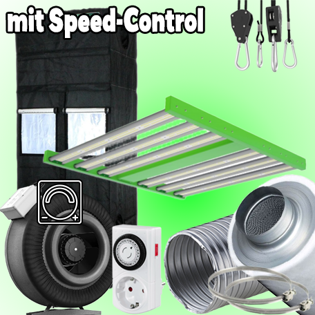 (Bild für) LED GROWBOX SET GP90+ - 90x90x210/240cm - ECO FORCE 300W 