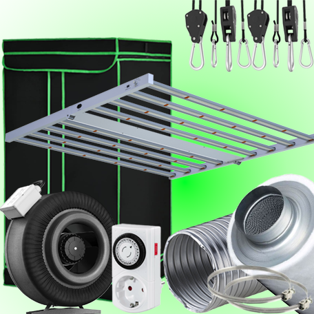 (Bild für) LED GROWBOX SET GP120 - 120x120x200cm - sunLIGHT 1000Watt