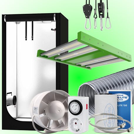 (Bild für) LED GROWBOX SET HS40 - 40x40x120cm - ECO FORCE 100W 