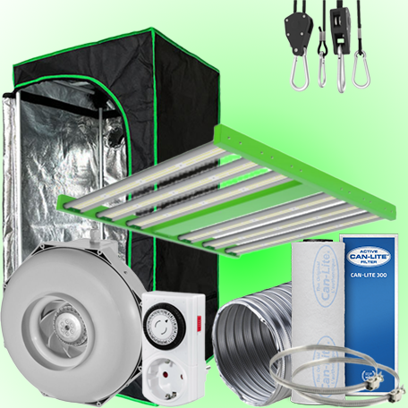 (Bild für) LED GROWBOX SET GP80k - 80x80x160cm - ECO FORCE 300W 