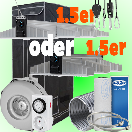 (Bild für) LED GROWBOX SET PT80 - 80x80x180 - Sanlight EVO3 200W oder EVO 4 265W - 1.5